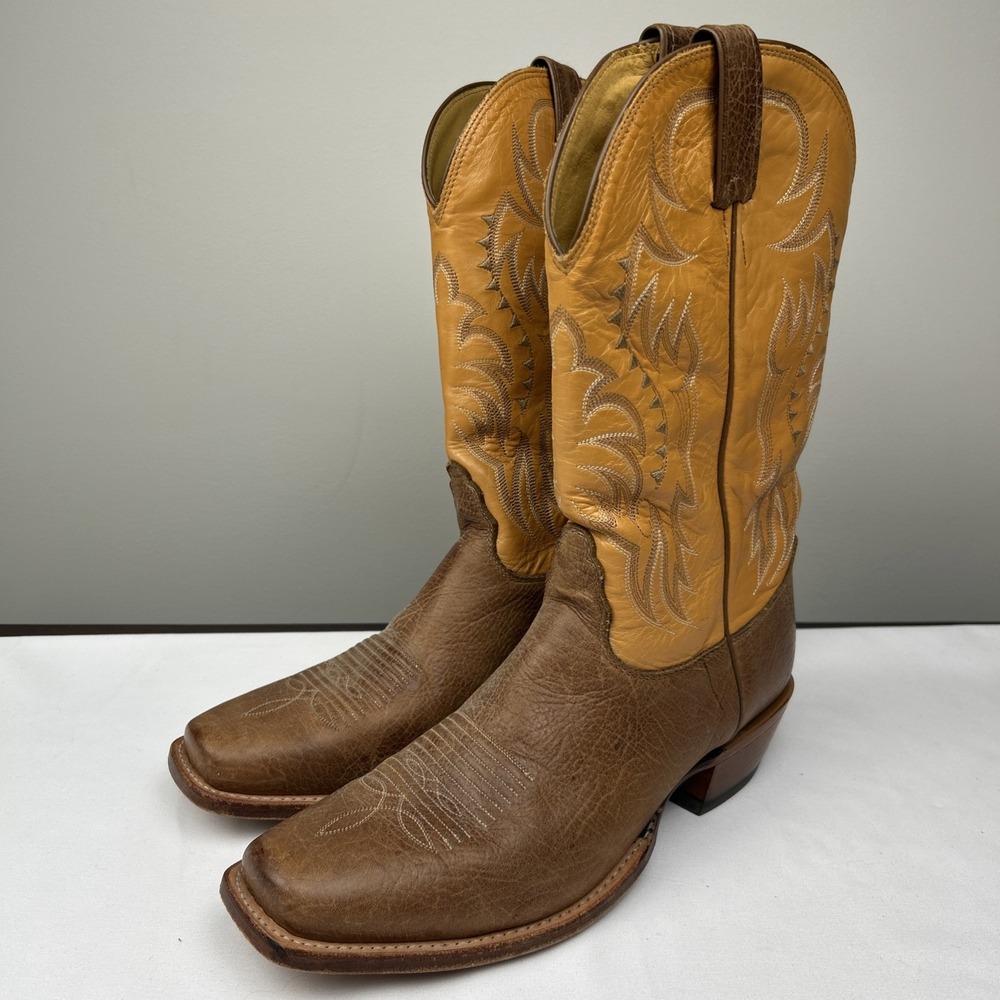 VTG 1990's Men's Nocona Cowboy Boots Sz 9.5 Two Tone Handmade USA Western MD2719